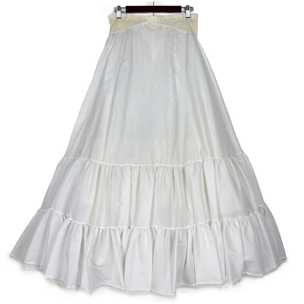 Fantasia VTG Bridal Petticoat L XL White Crinoline Full Tiered Skirt 3 Layer USA
